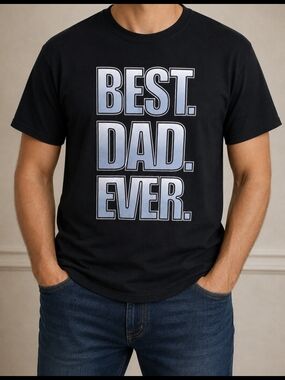 BEST. DAD. EVER. Black Graphic Tee Men's XL